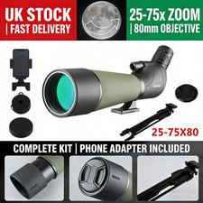 25-75x80 Spotting Scope with Tripod | Bird Watching Target Shooting Waterproof