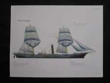 Civil War Confederate Warship Print - CSS Georgia - I COMBINE SHIPPING