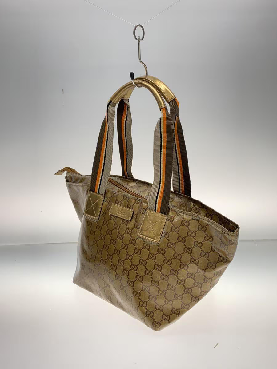GUCCI GG Canvas PVC Brown Tote Bag from Japan Vintage