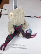 Boyds Bear BOYDS COLLECTION 1995 GRAY Mouse W SCARF Stuffed Animal RARE BB7