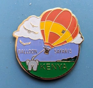 Metal Enamel Fridge Magnet Souvenir Kenya Balloon Safaris Elephant
