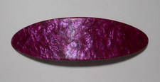Vintage Made in France Oblong Barrette Hair Clip Marbleized Acrylic Magenta Pink