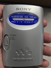 Sony SRF-59 AM FM Walkman Radio Silver With Belt Clip Portable Tested Working