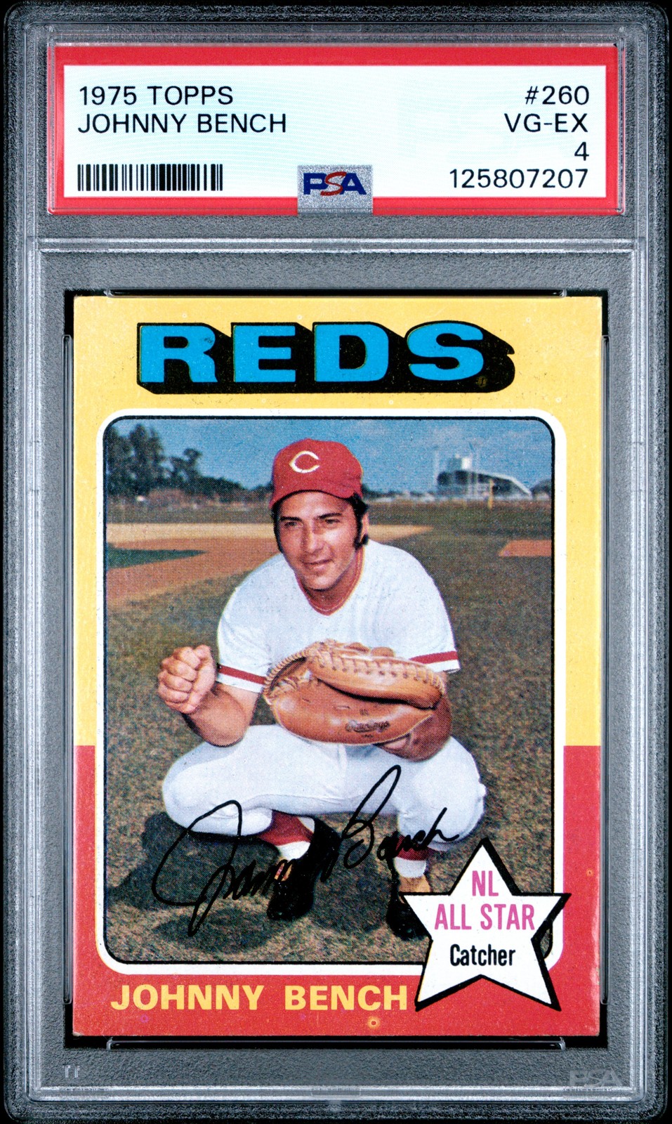 1975 TOPPS #260 JOHNNY BENCH PSA 4