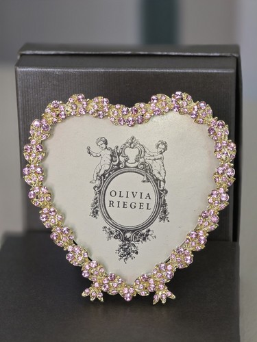Olivia Riegel Heart Frame with Crystals Photo Frame Brand New 3.5" - Picture 2 of 14