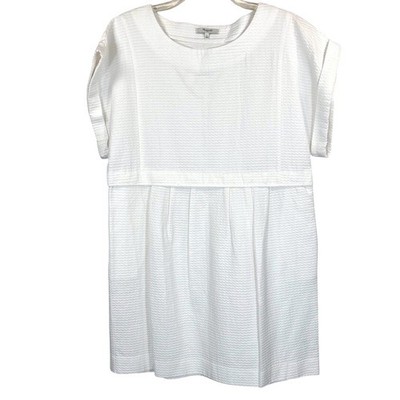 Madewell Textured Cotton Mini Shift Dress White Short Sleeve Graduation L NWT | eBay Madewell Textured Cotton Mini Shift Dress White Short Sleeve Graduation L NWT | eBay