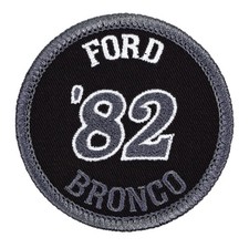 1982 Ford Bronco Embroidered Patch Black/Dark Gray Iron-On Sew-On Jacket Hat Bag