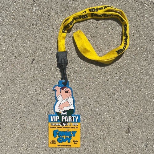 HISTORICAL Family Guy 1999 “Freakin Sweet” Fox Premier Party VIP Ticket/Lanyard - Picture 2 of 6