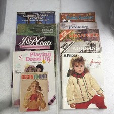 Lot of 10 Vintage Crafts Books Leaflets Magazines Leisure Arts Patons