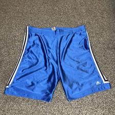 Adidas Mens Basketball Shorts Dazzle Shiny Shimmer Blue Stripe Large Y2k VTG