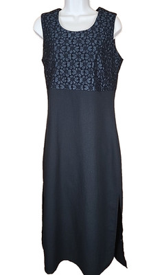 Bouchara Black Sleeveless Maxi Sheath Dress Womens Size 36 S Small R2
