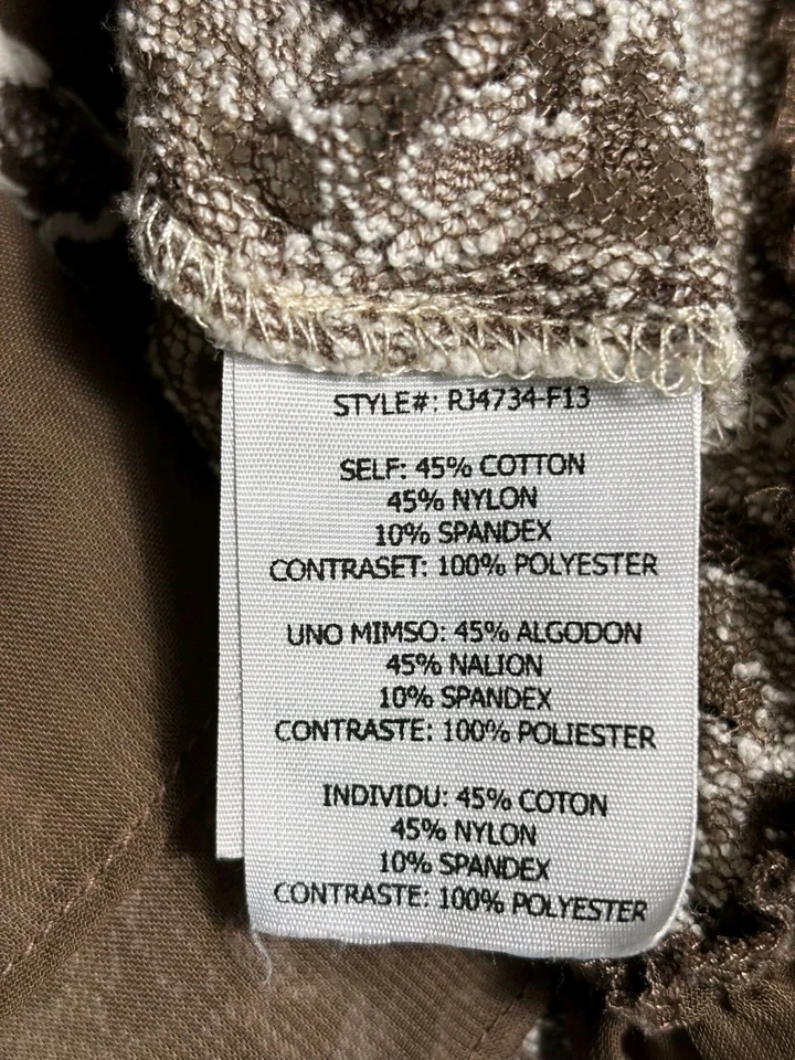 RYU платье розетки чистый вышитый кружева оборки богемное коттедж женщин S коричневый - Изображение 4 из 4