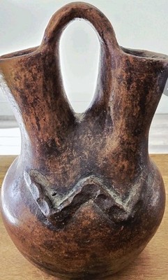 NAVAJO PINE PITCH (SEALED) HAND COIL ''Wedding Vessel'' RUSTIC W-RELIEF (MEDIUM)