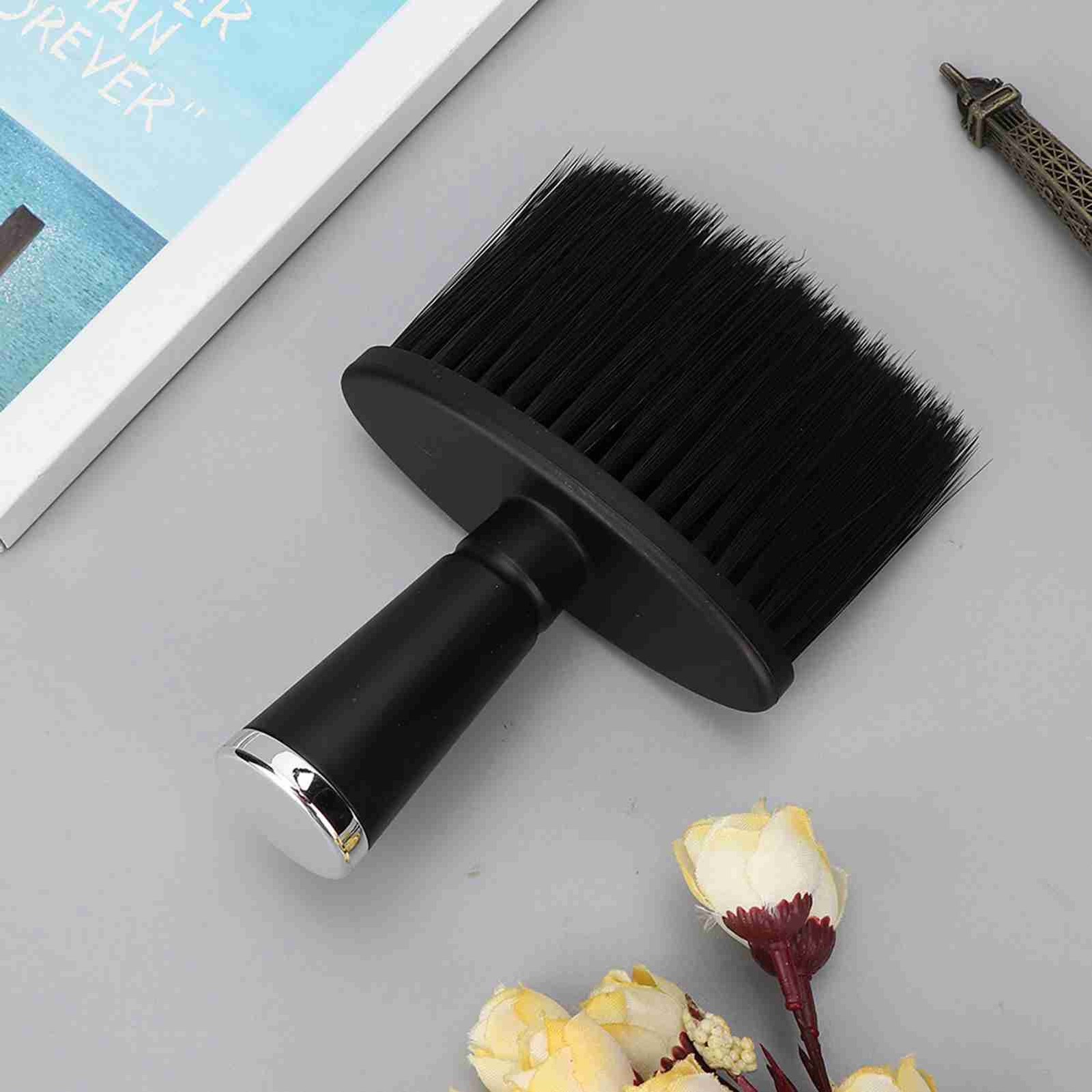 ༝Portable Neck Face Hair Remover Brush Hair Dust Cleaning Sweeping Brush (Bla