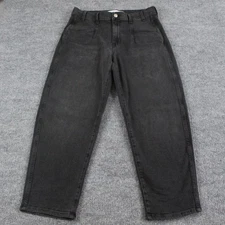 Ayr Jeans Womens 32 The Beat Barrel Leg Black Casual Minimalist Baggy Chic