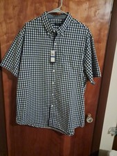 Arrow Mens Blue/Tan Plaid Short Sleeve Shirt ...