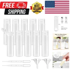 10 Pack 18ml/0.6oz Small Travel Tube Bottles, Refillable Empty Plastic Mini T...