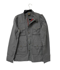 Blac Label Men Military Jacket Medium GunmetalGray Embroidered Multi-Pockets NWT