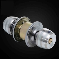 Stainless Steel Ball Door Lock for Indoor Bedroom & Bathroom Doors, Anti-Theft