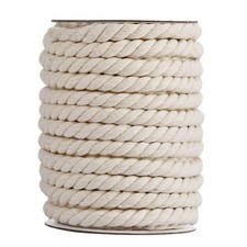 10mm White Cotton Macrame Cord 19 Yard 3Strand Twisted Rope Craft Hanger