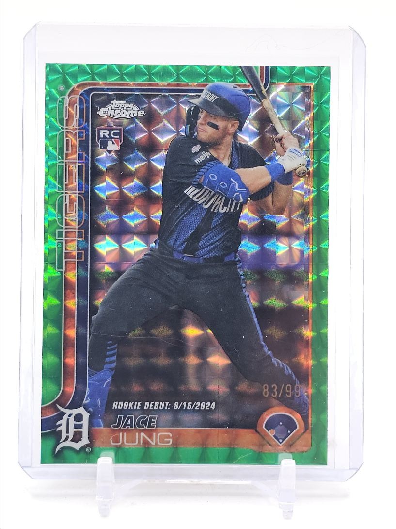 JACE JUNG 2025 TOPPS CHROME UPDATE ROOKIE DEBUT GREEN GEOMETRIC RC /99 Q4920