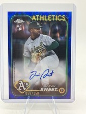 Devin Sweet 2024 Topps Chrome Update Blue Raywave Auto /150 Rookie RC #RA-DS