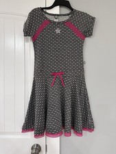 Dollie Me Girl and Doll Matching Gray Pink Dress Outfit American Girl Size 14