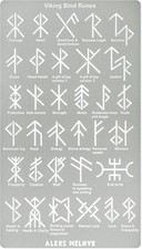 Aleks Melnyk No.412 Metal Stencil, Viking Bind Runes Generator, Bindrune 1 PC