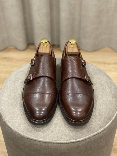 Men Navyboot Heels Brown Leather 44