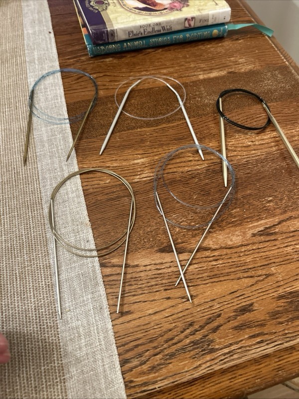 lot of 5 circular knitting needles