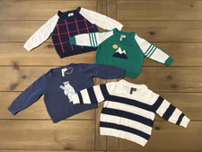 LOT of Four Janie and Jack Boys 6-12 month Winter Sweater Striped Bear Mountain