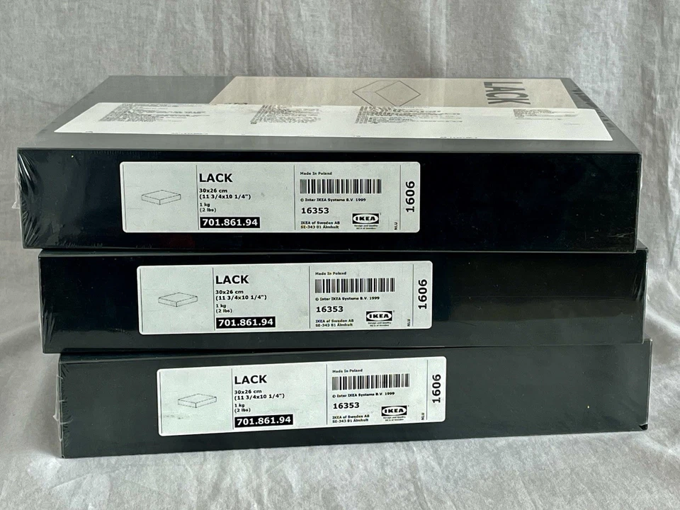 3 x IKEA LACK 701.861.94 Black Floating Wall Shelves 30 x 26cm NEW SEALED - image 2 of 3