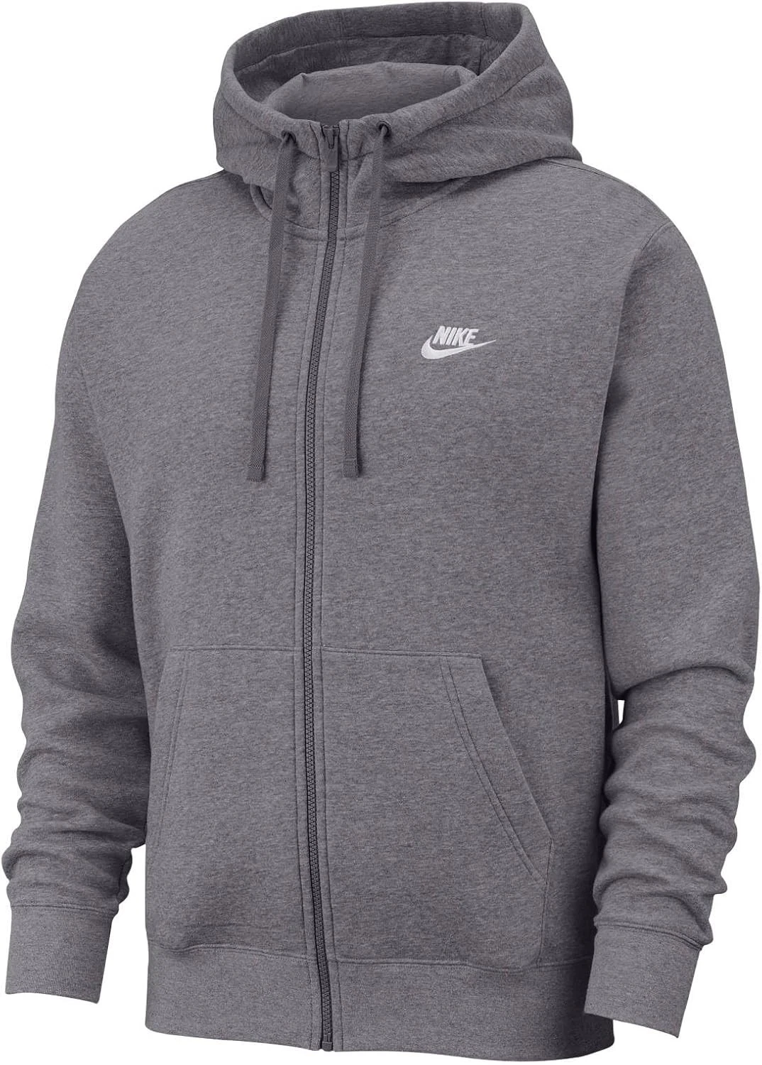 Nike Club Fleece Full Zip Hoodie Men’s XL Charcoal Gray BV2645-071 Sportswear