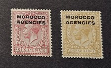 MOROCCO AGENCIES British Currency (George V)  1914   SG 48 & 45   Mounted Mint