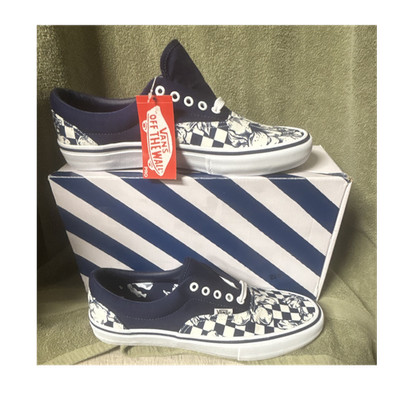 Vans Era Pro Navy Floral Checker Canvas Men's Sneakers US Size 10