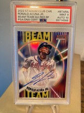 2022 Topps Stadium Club Ronald Acuna, Jr. Beam Team Auto Red 3/5 #BTA-RA  NL MVP
