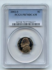 2002 S 5C Jefferson Nickel PCGS PR70DCAM