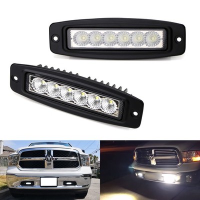 6'' 18W Flush Mount LED Light Bars For Truck SUV Jeep ATV Driving/Backup Lights