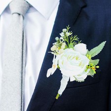 Bride Wedding Rose Boutonniere Groom Flower Buttonholes Prom Suit Decoration ...