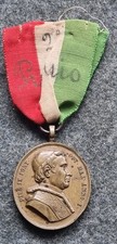 MEDAGLIA BRONZO STATO PONTIFICIO PAPA PIO IX° LEGA DOGANALE REGNO SARDEGNA 1847