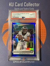 2020 Panini Donruss Optic Jalen Hurts Rated Rookie Blue Prizm #/179 PSA 10