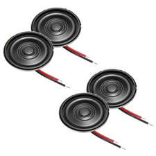 4 Pcs 1W 8 Ohm Small Speakers Metal Round Speaker with Wires, 27x5mm Black
