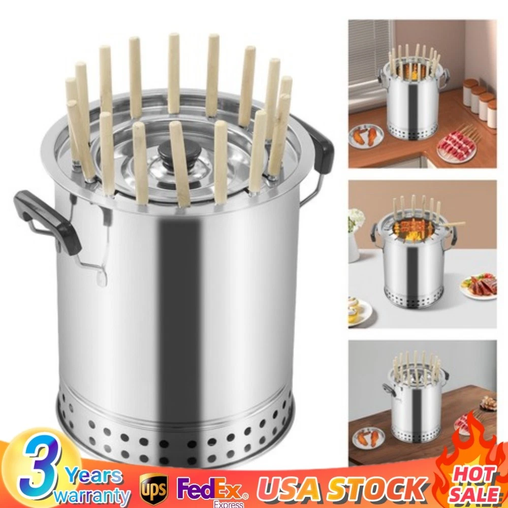 Vertical Compact BBQ Charcoal Grill Outdoor Meat Cooker Portable Charcoal Grill