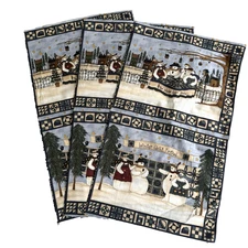 Rare MODA Fabric 6 Quilt Blocks "Winter Quilt Festival" Snowmen Deb Strain