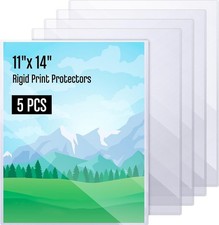 5 Pcs 11x14 Inch PVC Rigid Print Protectors Heavy Duty Hard Plastic Poster