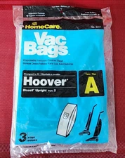 Qty 3  Vac Bags Type A Hoover Bissell Upright Style 2 NIP / SEALED