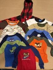 Baby Boys Sz 12 Month Lot Of 10 Shirts And A Plaid Hoodie - 9 Long Sleeve - F