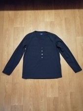 Tom Tailor Langarm Bluse Shirt Hemd Gr. XS 34 dunkelblau mit Brusttasche Top