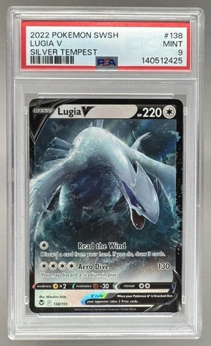 2425 Lugia V 2022 Pokemon Sword & Shield Silver Tempest #138 Holo PSA 9