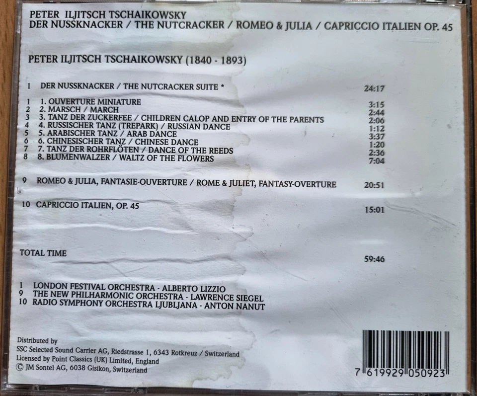 ORFF Carmina Burana TSCHAIKOWSKI Nußknacker-Suite Capriccio Italien Romeo Julia - Bild 4 von 4